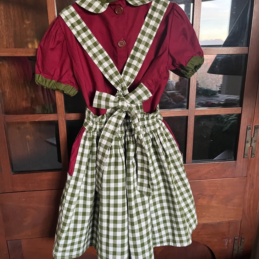 Vintage Green and Red Plaid Dress - Picture 2 of 3
